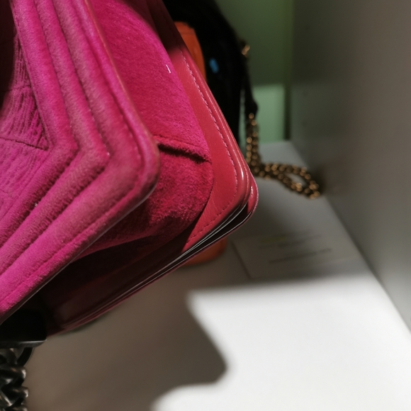 (Sold)100% Authentic Channel  Mini Boy Shoulder Crossbody Velvet Leather - Picture 10 of 16